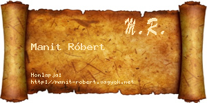 Manit Róbert névjegykártya